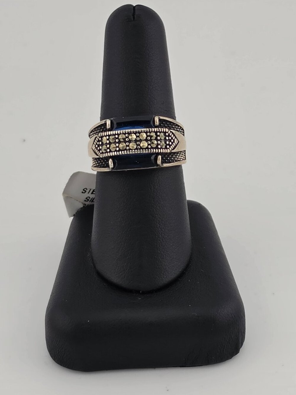 Brand New Sterling Silver 925 Blue Gemstone Ring